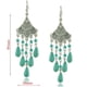 thumbnail image 5 of Pendientes Colgantes Hugo de gota turquesa con borla bohemios para Mujer, 5 of 7