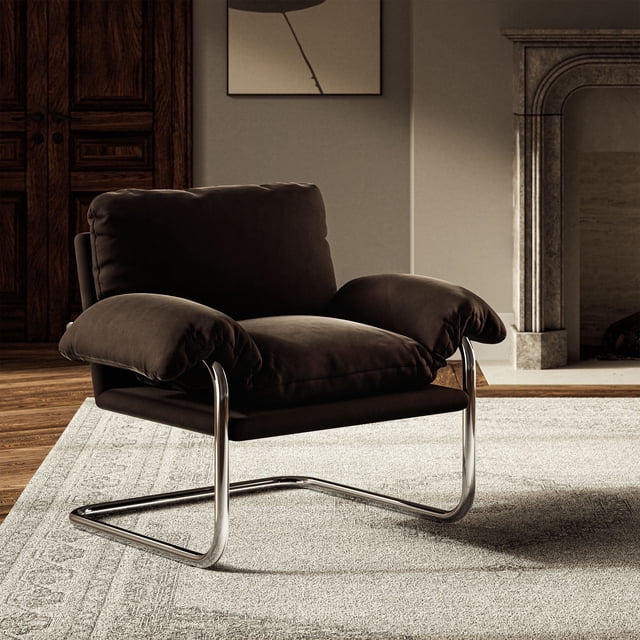 Modway Ansel Performance Velvet Accent Chair, Chocolate Brown