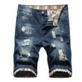 thumbnail image 2 of Leesechin Ripped Jeans Shorts Zipper Slim Casual Denim Shorts Men's Mid-length Pants, 2 of 7