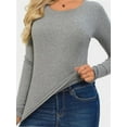 thumbnail image 3 of Long Sleeve T Shirts for Women Ribbed Knit Basic Tops Casual Slim Fitted Tee Tshirts, 3 of 4