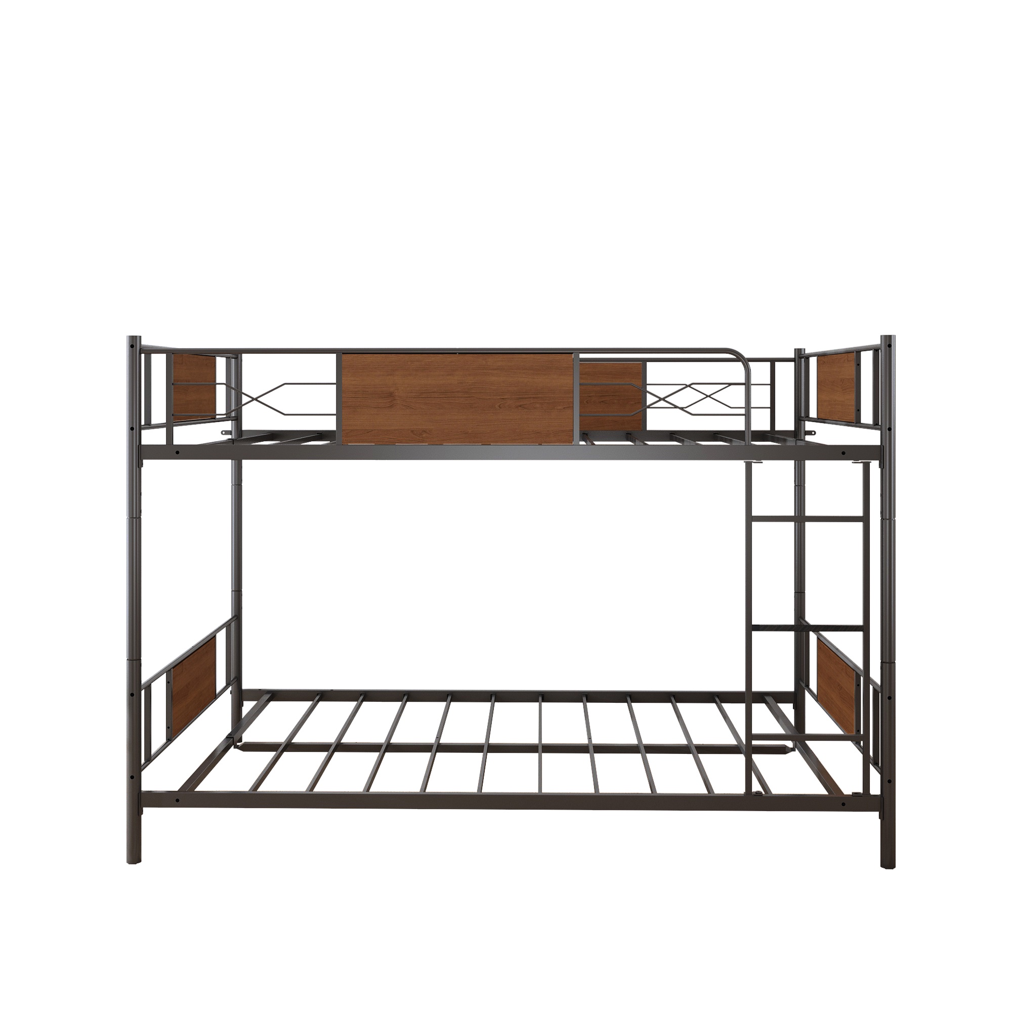 Full Over Full Bunk Beds with LED Lights and Charging Station, UHOMEPRO Metal Bunk Beds for Kids, Low Convertible Bunkbeds Full Size and No Box Spring Needed, Load-Bearing 500lb