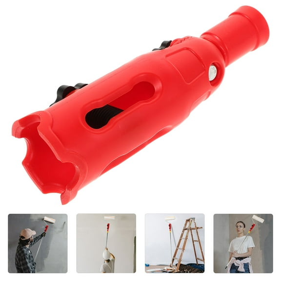 KAKOWELY Red Plastic Paint Brush Extender Holder for Extendable Paint Roller Poles 1Pcs