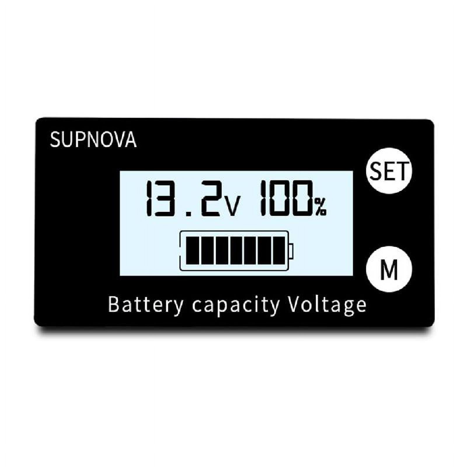 Necvior Battery Capacity for 12V 24V 48V 72V Acid Lithium LiFePO4 Car Motorcycle Voltmeter Panel