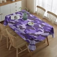 thumbnail image 2 of Purple Lilac Camo Classic Shapes Pattern Rectangle Tablecloth 60"x84",Waterproof Polyester Rectangle Table Cloth, Wipeable Spillproof Polyester Tablecloth for Dining, Camping, Indoor and Outdoor, 2 of 5