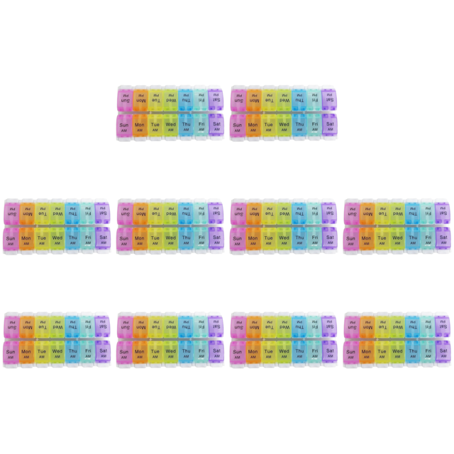 Pastillero 7 Días Portátil Almacenamiento Pastillas 2 Veces Al Día (extra Colorido)