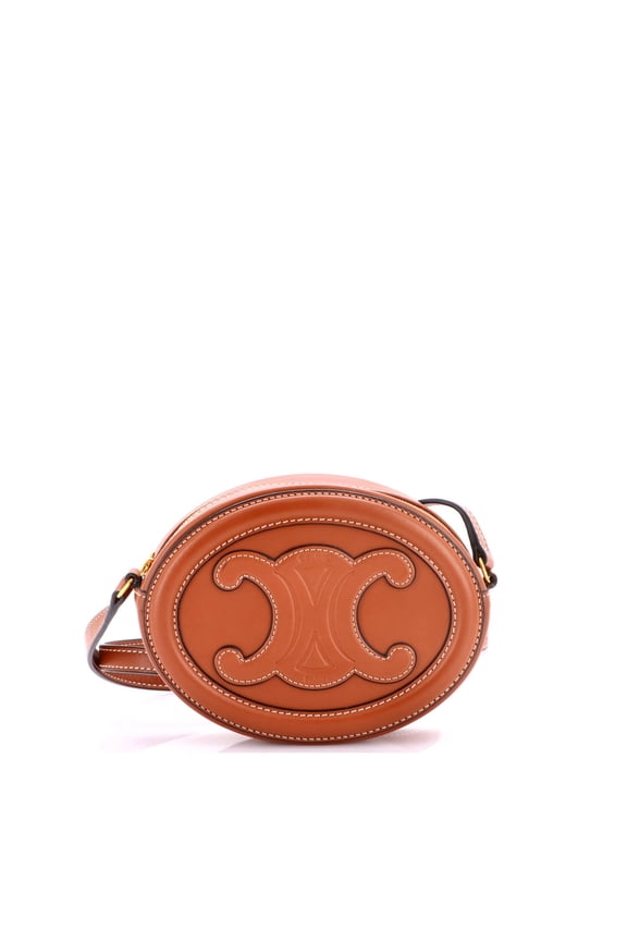 Pre-Owned Triomphe Oval Crossbody Bag Leather Mini By Rebag