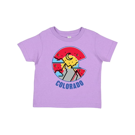 Inktastic Colorado Mountain Scene with Clouds and Moon Boys or Girls Toddler T-Shirt