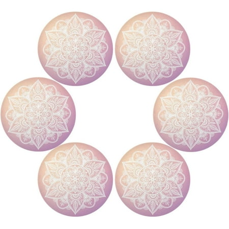 

Coolnut Gradual Mandala Round Placemats Set of 6 Non-Slip Heat Resistant Washable Table Mats for Kitchen Dining Table Decoration 15.4 Inch