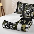 thumbnail image 4 of Meiyoeat Vintage Dirt Bike Pattern Twin Quilt Set for Men,American Flag Print Twin Coverlet Set,Camo Black Beige, 4 of 7