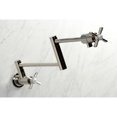 thumbnail image 4 of Kingston Brass KS4106ZX Millennium Two-Handle 1-Hole Wall Mount Pot Filler Faucet in Polished Nickel, 4 of 8