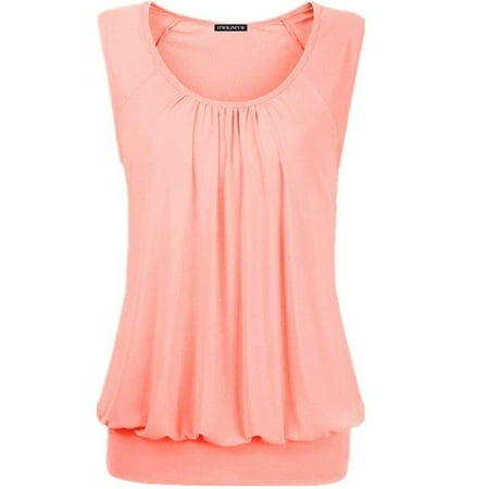 Summer Women Sexy Solid Color O-neck Sleeveless Tops Loose Pleated Cotton Blouse Plus Size T Shirt Fashion Casual Tank Tops