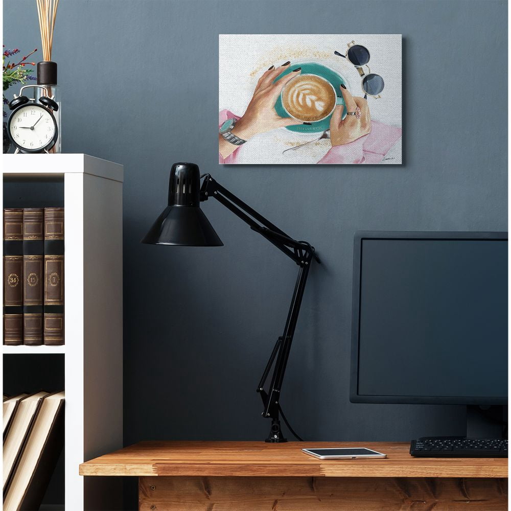 Stupell Industries Glam Latte Art Women's Fashion Accessories Coffee Canvas Wall Art Design by Ziwei Li