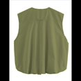 thumbnail image 4 of Chaleco Informal con Cremallera para Mujer, Estilo Cargo, Extragrande, con Dobladillo Fruncido, Sin Mangas, Chaquetas y Tops. Verde L, 4 of 7
