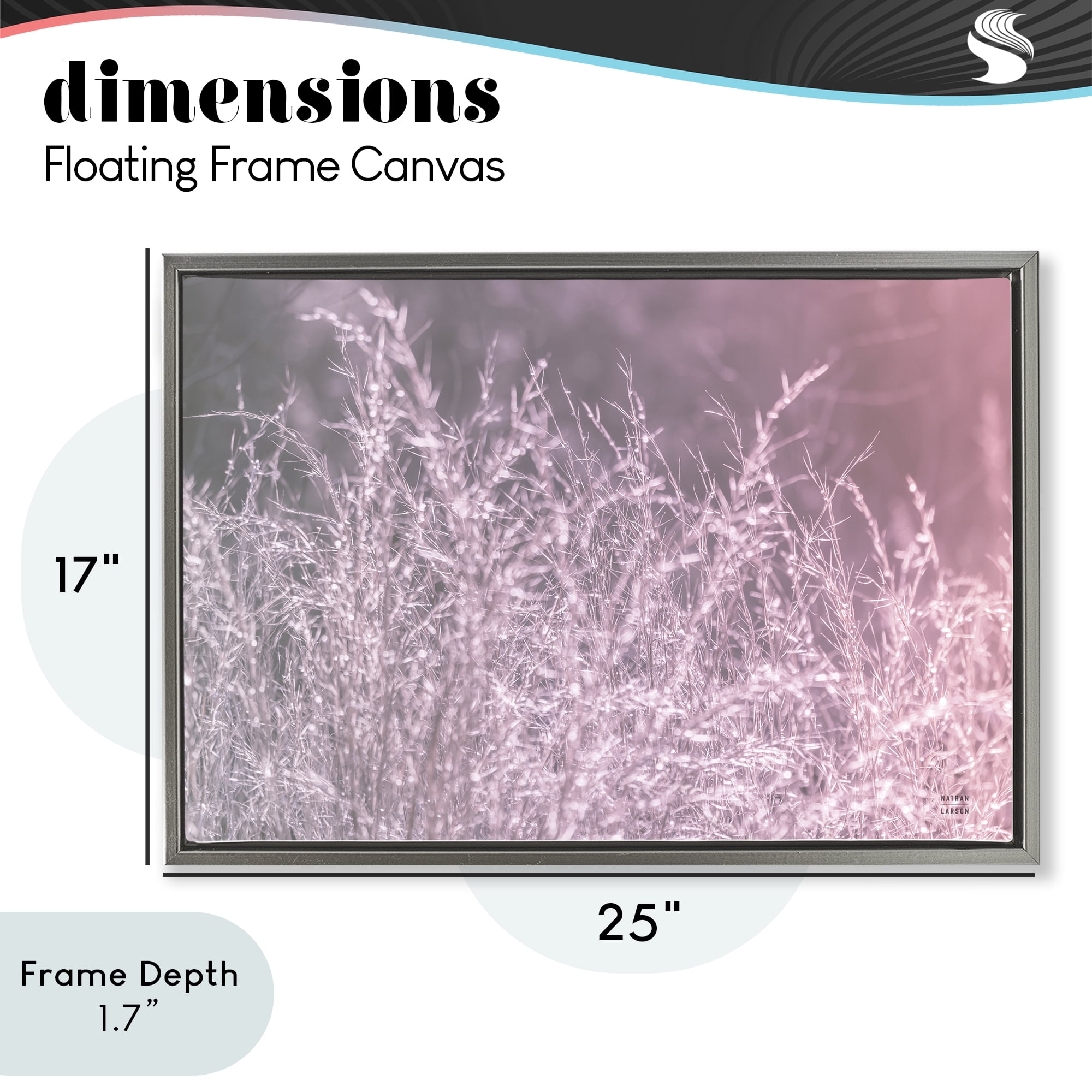 Stupell Industries Pink Morning Gentle Meadow Gray Framed Floater Canvas Wall Art, design by Nathan Larson