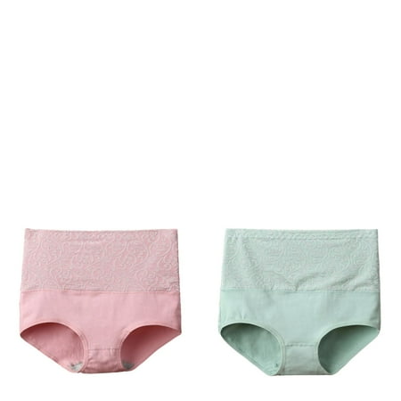 Wijhcboe 2 Pack Women s Underwear plus Size 4x Solid Color Cotton Underwear Sweat Pads for Women Underwear High Waisted Sexy Underwear for Women Pack plus Size Womens Cotton Bikini Panties High Cut