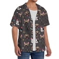 thumbnail image 2 of Fotbe French Bulldogs Camisa Estampada de Manga Corta para Hombre, Casual de Verano, Estilo Playero, Sin Arrugas-Small, 2 of 5