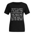 thumbnail image 3 of Tops for Women Trendy Womens Tops 3/ 4 Sleeve Loose Tee Shirts Women plus Girl Warm plus Size Long Sleeve Tee Athletic Shirts Top M Womens Elbow Length Plain Full for Black 2XL, 3 of 6