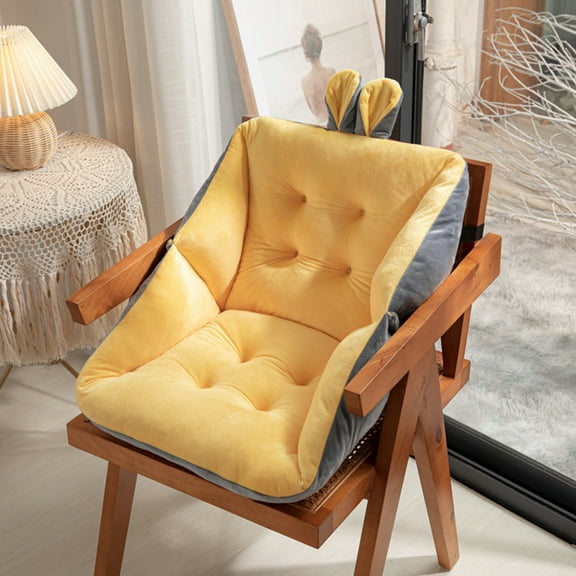 Twfbrm Desk Chair Cushion, Non-Slip Seat Pad with Ties and Adjustable Strap, Cute Design Rocking Chair Cushion Soft Thick Plush Seat Cushion with Lumbar and Back Support for Dining Office Chairs