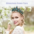 thumbnail image 2 of Tiara de corona de diamantes de imitación Unique Bargains Tono dorado oscuro azul oscuro, 2 of 7