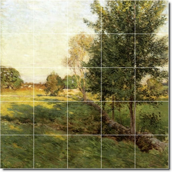 Ceramic Tile Mural-Willard Metcalf Country Painting 374. 60" w x 60" h using (25) 12 x 12 ceramic tiles