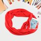 thumbnail image 5 of Bolsa de almacenamiento reutilizable y duradera para bufandas con cremallera para billetera, bolsillo y pasaporte (rojo), 5 of 8