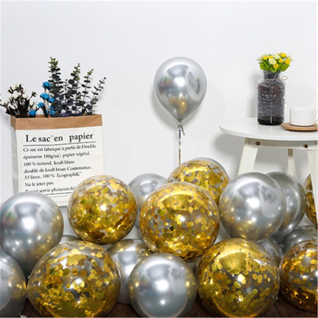 Confeti blanco y plateado de 15 piezas, decoración de feliz cumpleaños, fiesta de boda, Globos de helio de aire blanco perla, globo de fondo para Baby Shower
