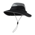 thumbnail image 3 of Men Women UPF 50+ Fishing Sun Hat, Extra Wide Brim Bucket Cap for Hiking Camping Breathable Outdoor Safari Hat with Chin Cord Black One Size, 3 of 4