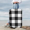 thumbnail image 4 of Wukai White And Black Plaid Elastic Luggage Cover: Personalized Protection for Your Suitcase - Fits 19~29-inch, Washable & Durable Travel Companion-, 4 of 8