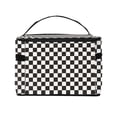 thumbnail image 3 of Yiaed Black and White Checkerboard Print Makeup Bag Travel Cosmetic Bags for Women Girls Zipper Pouch Makeup Organizer, 3 of 4