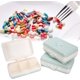 thumbnail image 3 of Caja de almacenamiento de pastillas portátil, caja de almacenamiento de medicina con forma de maleta de viaje, 3 piezas (verde), para rellenar pastillas de vitaminas JM, 3 of 5