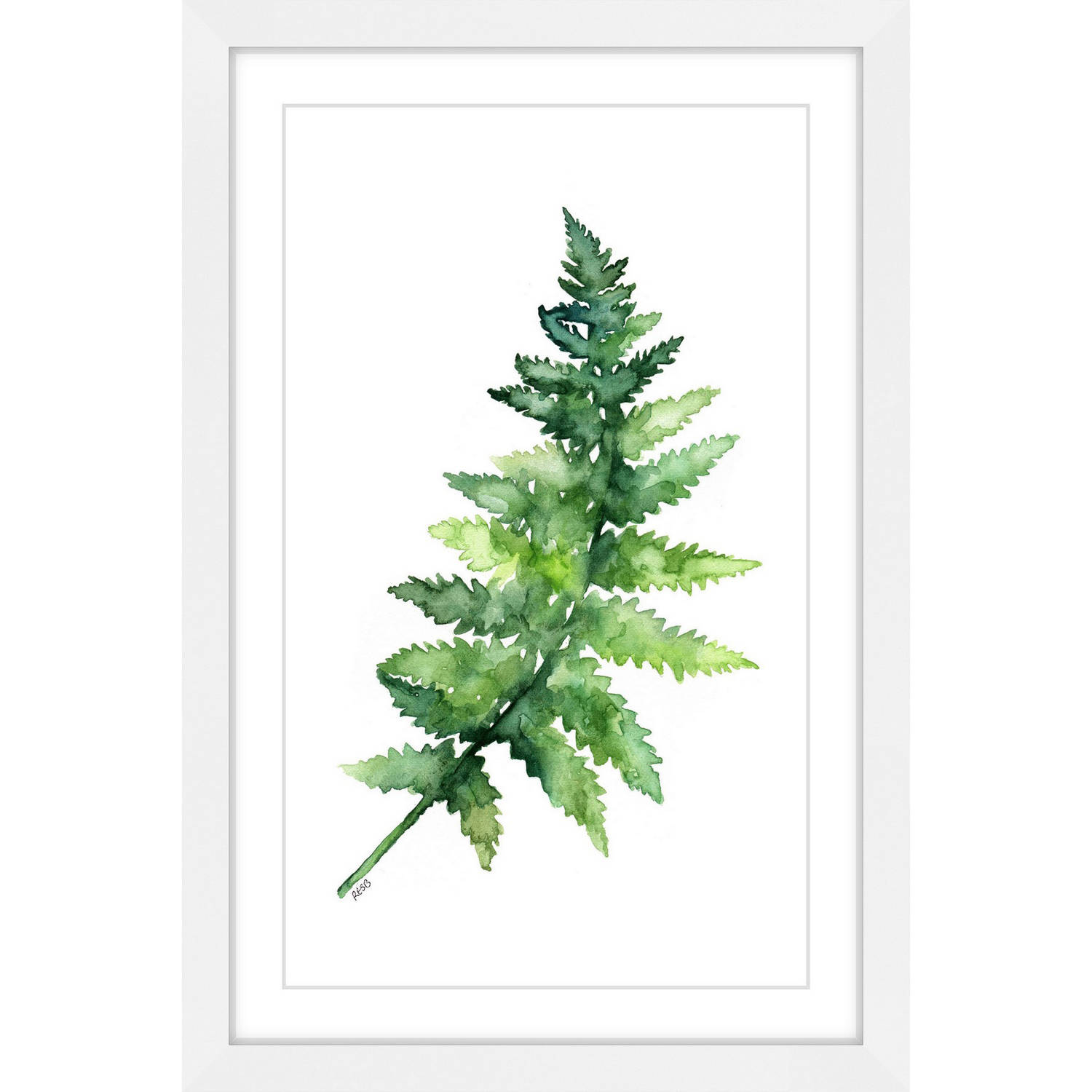 Marmont Hill "Fern 1" by Rachel Byler Framed Painting Art Print
