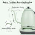 thumbnail image 4 of BUYDEEM Gooseneck Electric Pour-Over Kettle, Stainless Steel Coffee Tea Kettle with Variable Temperature Control, Mint Green, 4 of 7