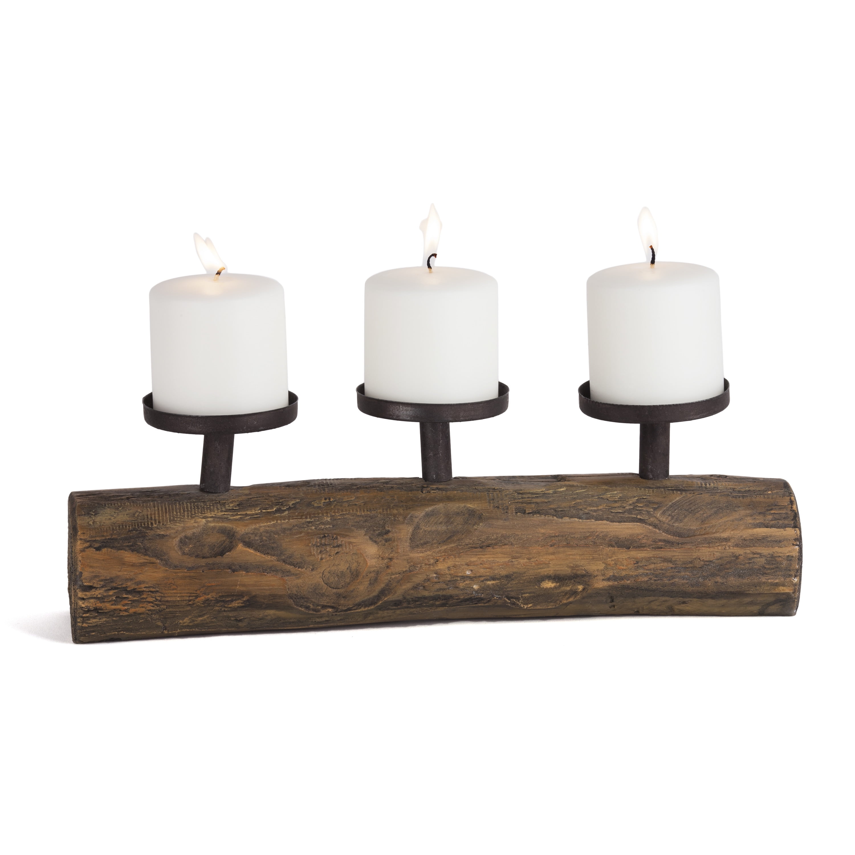 Danya B. Triple Candle Holder on Log