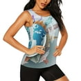 thumbnail image 2 of Bixox Women's Let's go Travel Around the World Printed Sleeveless Fitness Workout Running Quick-Dry Tank Top, 2 of 7