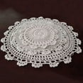 thumbnail image 3 of Gerich 1 Pcs 42 CM Insulation Pads,Round Lace Doily Handmade Placemats Vintage Table Cover Cotton Crocheted Coasters,Beige, 3 of 9