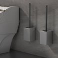thumbnail image 4 of Escobillero negro, Escobillero para inodoro Negro Montaje en pared Cuadrado para baño, 4 of 5