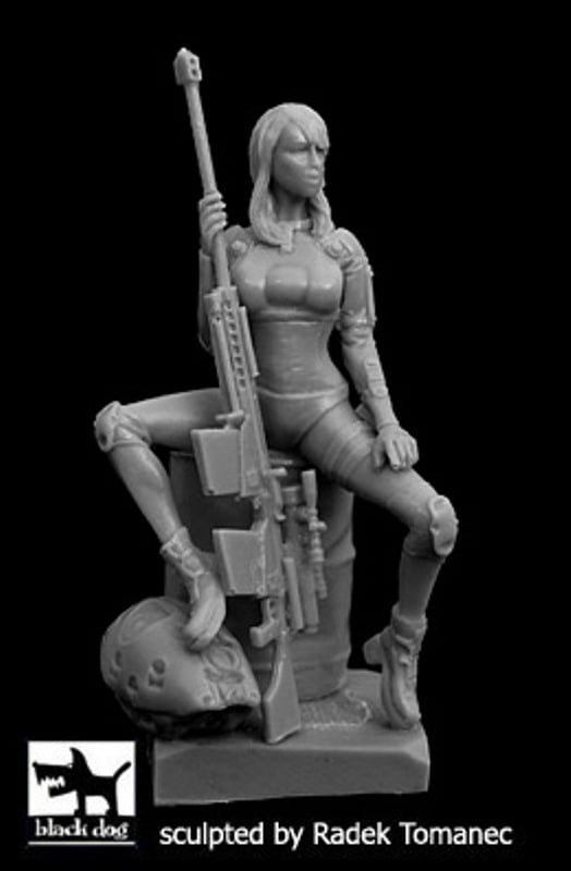 Fantasy Resin Model kit 2 Figures F35162 Black Dog 1/35 Women Cyborg Hunters 