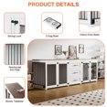 thumbnail image 5 of Rophefx 95.4" Dog Crate Furniture for 2 Dogs,Large Kennel with 3 Drawers and 4 Bowls,Wooden Heavy Duty Indoor Dog House,White, 5 of 10
