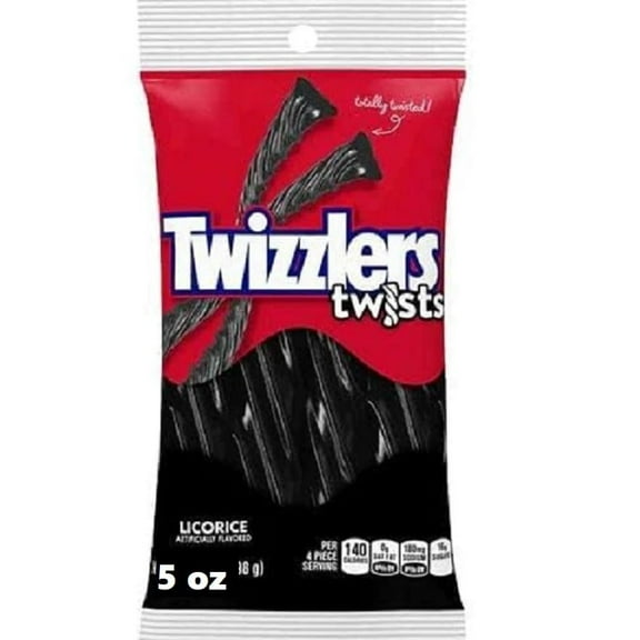 Twizzlers Black Licorice Twists 5oz Pack of 2