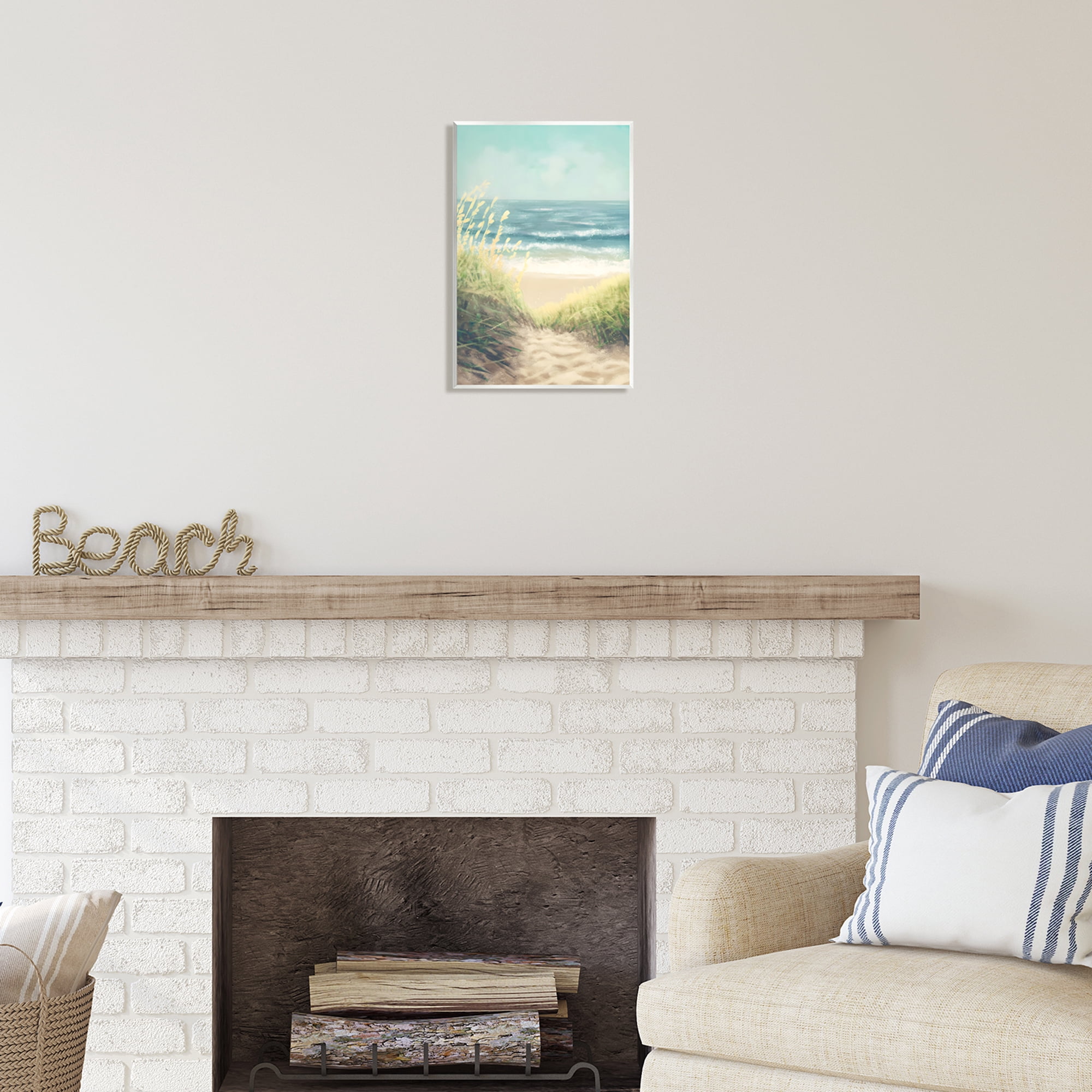 Stupell Industries Subtle Beach Reeds Landscape Painting Unframed Art Print Wall Art, 10 x 15