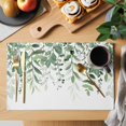 thumbnail image 2 of Green Leaves Placemats Set of 6, Summer Botanical Placemats for Dining Table, Place Mats for Kitchen Tabletop, Waterproof Wipeable Dining Table Mats Set, 2 of 9