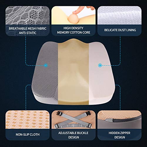 LARROUS Car Memory Foam Heightening 