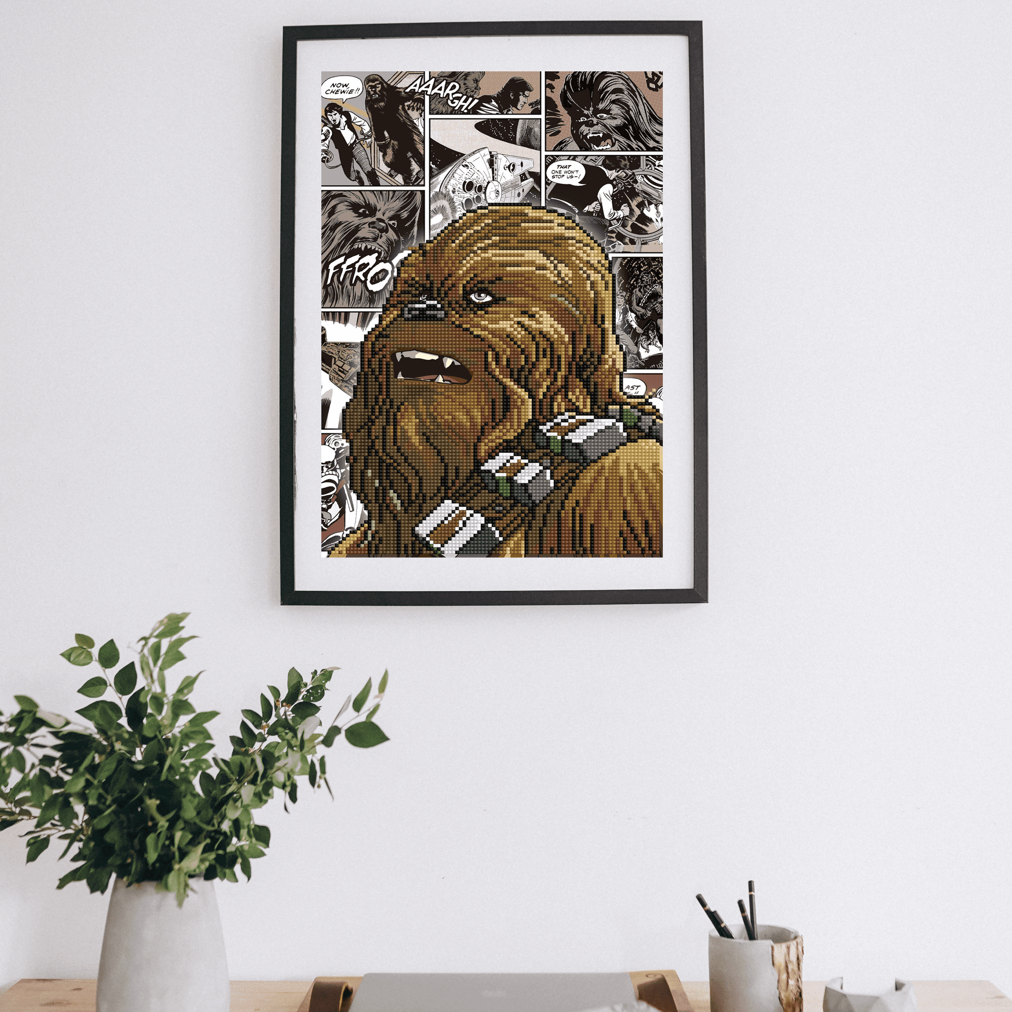 Diamond Dotz  Chewbacca Star Wars Diamond Painting Kits for Adults - Diamond Art Kits a Relaxing Creative Craft Kit with Dotz Gems 15.9"x10.4"