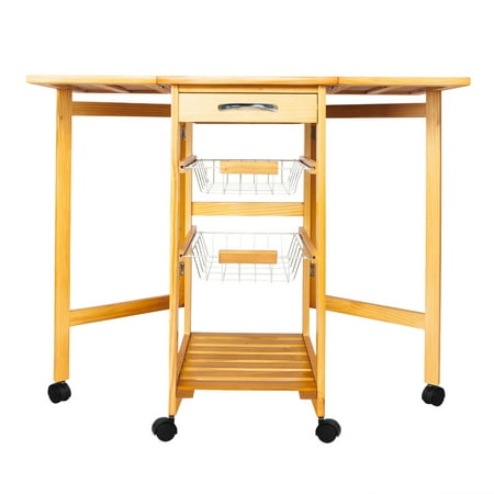 Kitchen Carts Foldable Microwave Oven Stand Storage Cart On Wheel