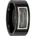 thumbnail image 5 of Stainless Steel Polished Black Ip-Plated With Grey Wire Inlay 10mm Band (Size 11.5) Made In China sr169-11.5, 5 of 5