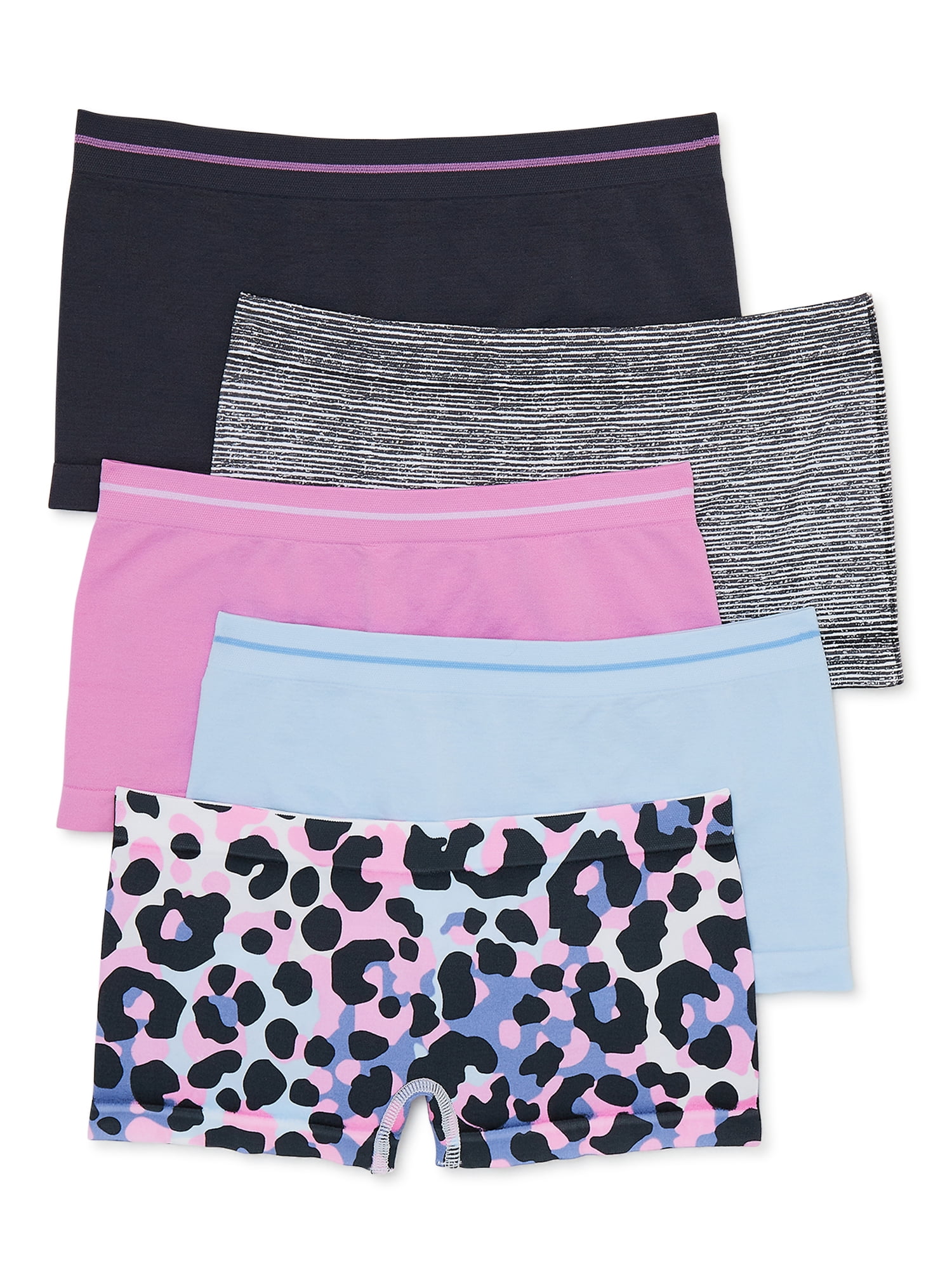 Athletic Works Girls Seamless Shorts Underwear, 5Pack, Sizes SXL