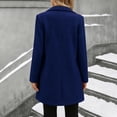 thumbnail image 3 of Vixolx Womens Mid Length Wool Blend Coat Stand Collar Single Breasted Overcoat with Slant Pockets Fall Winter Casual Office, 3 of 8