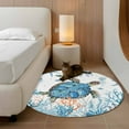 thumbnail image 3 of Sea Turtle Coastal Round Area Rug 3 FT, Small Kitchen Bathroom Mat, Nautical Summer Beach Coral Ocean Washable Indoor Outdoor Throw Runner Carpet Non-Shedding Doormat for Table Shower Sofa Entryway, 3 of 9