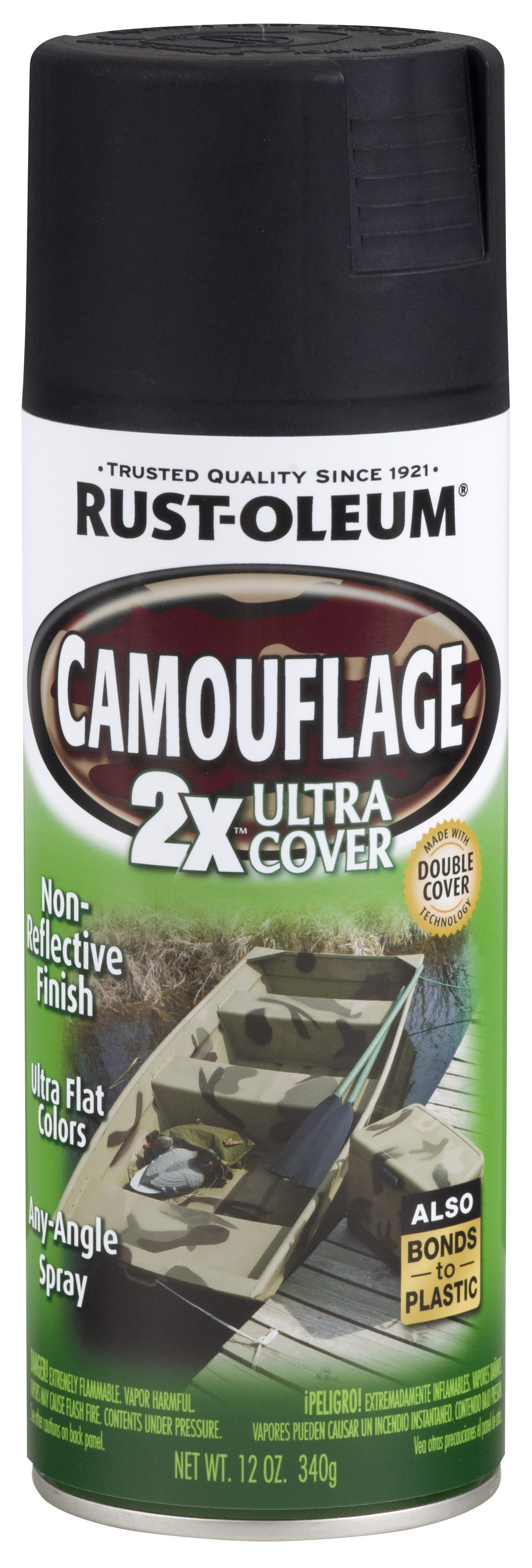 RustOleum Black RustOleum Camouflage 2X Ultra Cover, 12 oz Spray