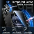 thumbnail image 4 of JETech 5 in 1 Matte Case for iPhone 17 6.3-Inch with 2-Pack Each Tempered Glass Screen Protector and Camera Lens Protector, Translucent Back Shockproof Phone Cover (Black), 4 of 5